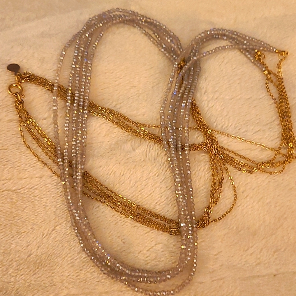 Sold - Loft multi stone chain and beaded necklace